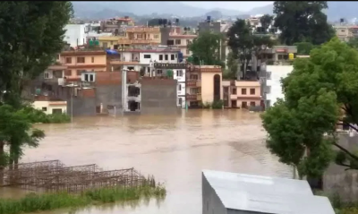 भक्तपुरमा खोला बस्तीमा पस्दा ३० वटा घर डुबानमा       