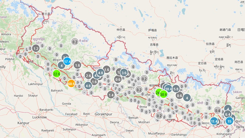 बाग्मती,गण्डकी, लुम्बिनी र सुदूरपश्चिम प्रदेशका केही स्थानमा भारी वर्षाको चेतावनी   